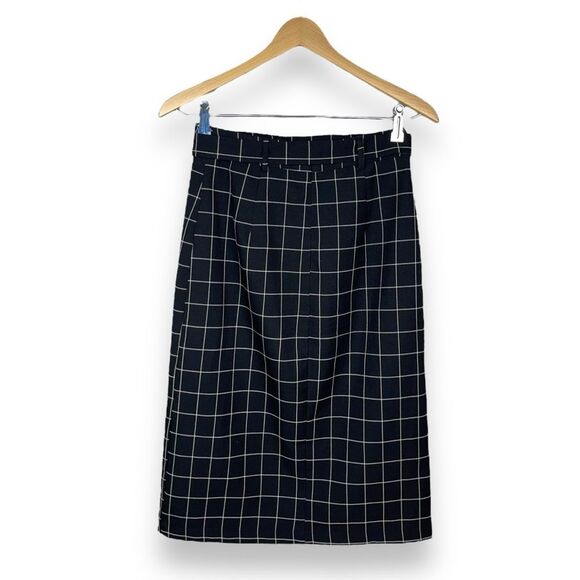 Mustard Seed Retro Windowpane Check Tie-Waist Midi Skirt - Picture 7 of 10